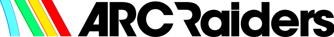 Logo textuel d'Arc Raiders, lettres capitales noires sur fond clair.